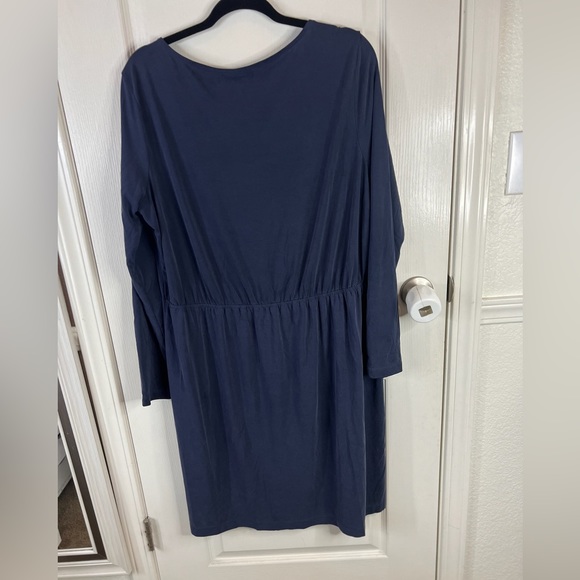 Banana Republic sz XL women's navy sandwash modal twist-front t-shirt dress 0584 - Picture 5 of 5